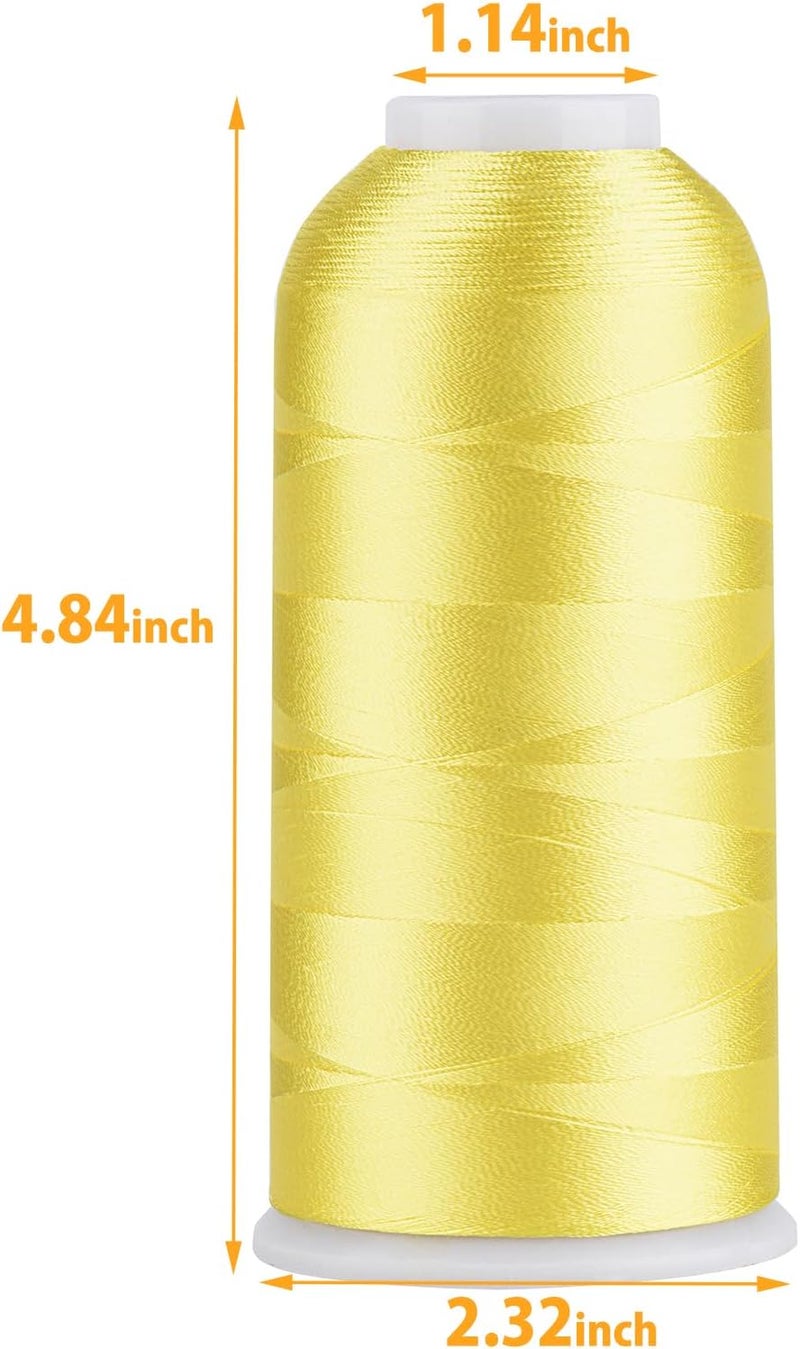 simthread Rayon Embroidery Thread 5500 Yards, 40wt 100% Rayon Viscose for Commercial and Domestic Machines - Lemon 1023 - Image 1